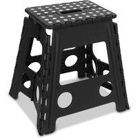 FLAVORA Heavy Duty Folding Step Stool Anti-Slip Portable in Black