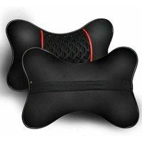FLAVORA 2 Pcs Car Seat Headrest Cushion Pillow Black | Size: 100 cm x 190 cm