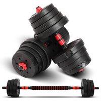 FLAVORA 30KG Dumbbell Barbell Set Weight Plates in Black | Size: 0-12 m