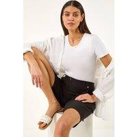 Roman Women's Cargo Seam Short in Black | Size: 18