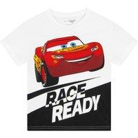 Disney Boy's Cars T-Shirt in White | Size: 4-5 Years