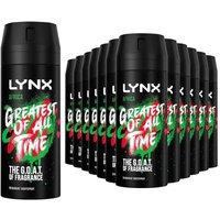 Lynx Men's Africa Body Spray Deodorant 48Hrs HD Fragrance 150ml, 12 Pack in Black