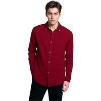 TopLook London Men's Mens Smart-Casual Button-Down Shirt - 100% Cotton Regular Fit Semi-Formal Shirt in Wine | Size: 3XL