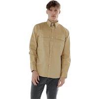 TopLook London Men's Mens Business Casual Shirt - Cotton Long Sleeve with Pockets in Beige | Size: 2XL