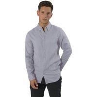 TopLook London Men's Smart Casual Shirt Button-Down Long Sleeve Shirt in Light Grey | Size: Medium