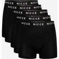 Nicce Men's 5-Pack Cotton Rich Boxer Briefs with Logo Waistband in Black | Size: XL
