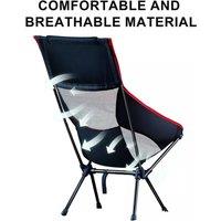 VOGREX Outdoor Folding Chair Camping Seat High Chairs large Camping Chairs in Black