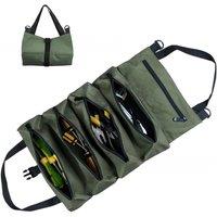 VOGREX Tool Roll Tool Roll Up Canvas Bag Tool Large Wrench Pouch Green
