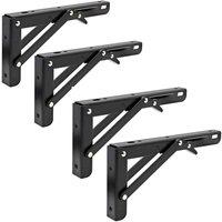 VOGREX Folding Bracket Table Extension Shelf Wall Hinges 2 Set(4 pcs) in Black