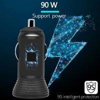 VOGREX 2 Way Car Cigarette Lighter Socket Splitter Dual USB Charger Adapter in Black
