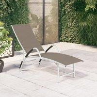 Berkfield Home Sun Lounger Textilene & Aluminium Taupe in Beige