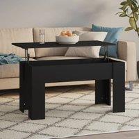 Berkfield Home Coffee Table Black 101x49x52 cm Engineered Wood | Size: 101 x 49 x 52 cm