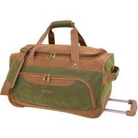 House of Leather Wheeled Holdall Faux Suede Lightweight Travel Bag Argania in Olive