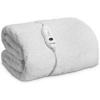Dreamcatcher Deluxe Single Electric Blanket Fleece Heated Underblanket in White