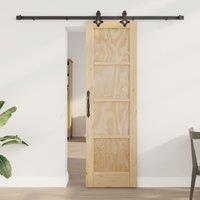 Berkfield Home Sliding Door with Hardware Set 61x198.5 cm Solid Wood Pine in Beige