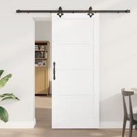 Berkfield Home Sliding Door with Hardware Set White 83x202 cm Solid Wood Pine