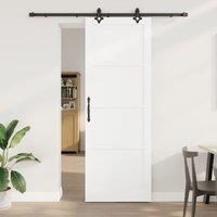 Berkfield Home Sliding Door with Hardware Set White 83x232 cm Solid Wood Pine