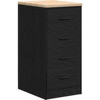 Berkfield Home Garage Storage Cabinet Black 40x51x85 cm Solid Wood Pine | Size: 40 x 51 x 85 cm