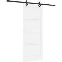 Berkfield Home Sliding Door with Hardware Set White 83x202 cm Solid Wood Pine