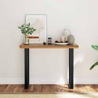 Berkfield Home Decorative Console Table Teak 100x35x75 cm in Brown | Size: 100 x 35 x 75 cm