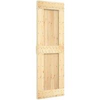 Berkfield Home Sliding Door with Hardware Set 70x210 cm Solid Wood Pine in Light Tan