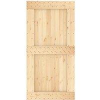 Berkfield Home Sliding Door with Hardware Set 100x210 cm Solid Wood Pine in Natural