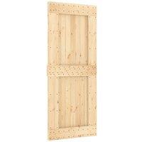 Berkfield Home Sliding Door with Hardware Set 85x210 cm Solid Wood Pine in Brown