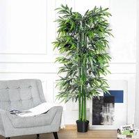 VOGREX Artificial Bamboo Tree Plant Decor Greenary In a Pot Home Office in Green