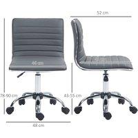okwish Office Chair Adjustable Height with chrome base grey