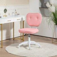 okwish Office Chair Adjustable Height with faux leather pink