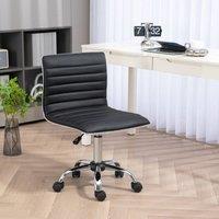 okwish Office Chair Adjustable Height with Faux Leather in Black