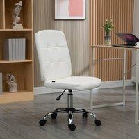 okwish Office Chair Adjustable Height Faux Leather White