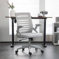 okwish Office Chair Adjustable Height with Flip-Up Armrests Grey
