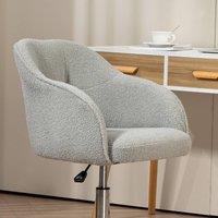 okwish Office Chair Adjustable Height with Swivel Grey Fleece