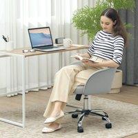 okwish Office Chair Adjustable Height with Velvet Upholstery Grey