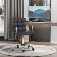 okwish Office Chair Adjustable Height with swivel black faux leather