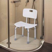 okwish Shower Chair Adjustable Height with Handle in White