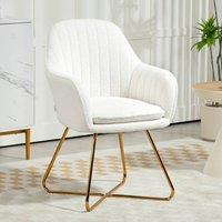 okwish Dining Chair Set of 2 with steel legs in Cream