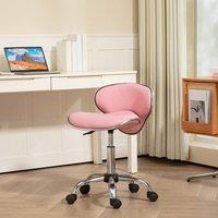 okwish Salon Stool Adjustable Height with Swivel Seat Pink