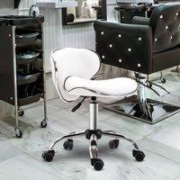 okwish Salon Stool Adjustable Height with Swivel Seat White