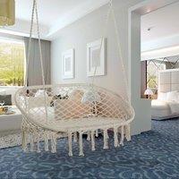 okwish Hanging Chair Two-Seater with metal frame in Cream