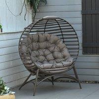 okwish Egg Chair Foldable with Steel Frame Brown