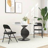okwish Set of 2 Folding Chairs with Cushioned Seats Black