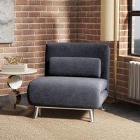 okwish Chair Bed 3-in-1 with metal frame charcoal grey