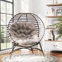 okwish Egg Chair with Foldable Steel Frame in Grey