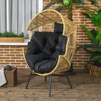 okwish Egg Chair with steel frame & rattan design in Brown