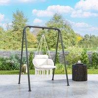 okwish Hanging Chair with steel frame cream fabric