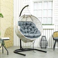 okwish Hanging Egg Chair with steel frame & folding basket in Grey