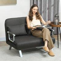 okwish Sofa Bed 2-Seater with metal frame charcoal grey in Dark Grey