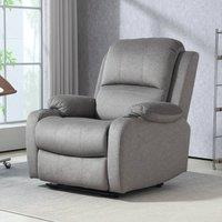 okwish Recliner Armchair with Footrest & Cup Holders in Grey